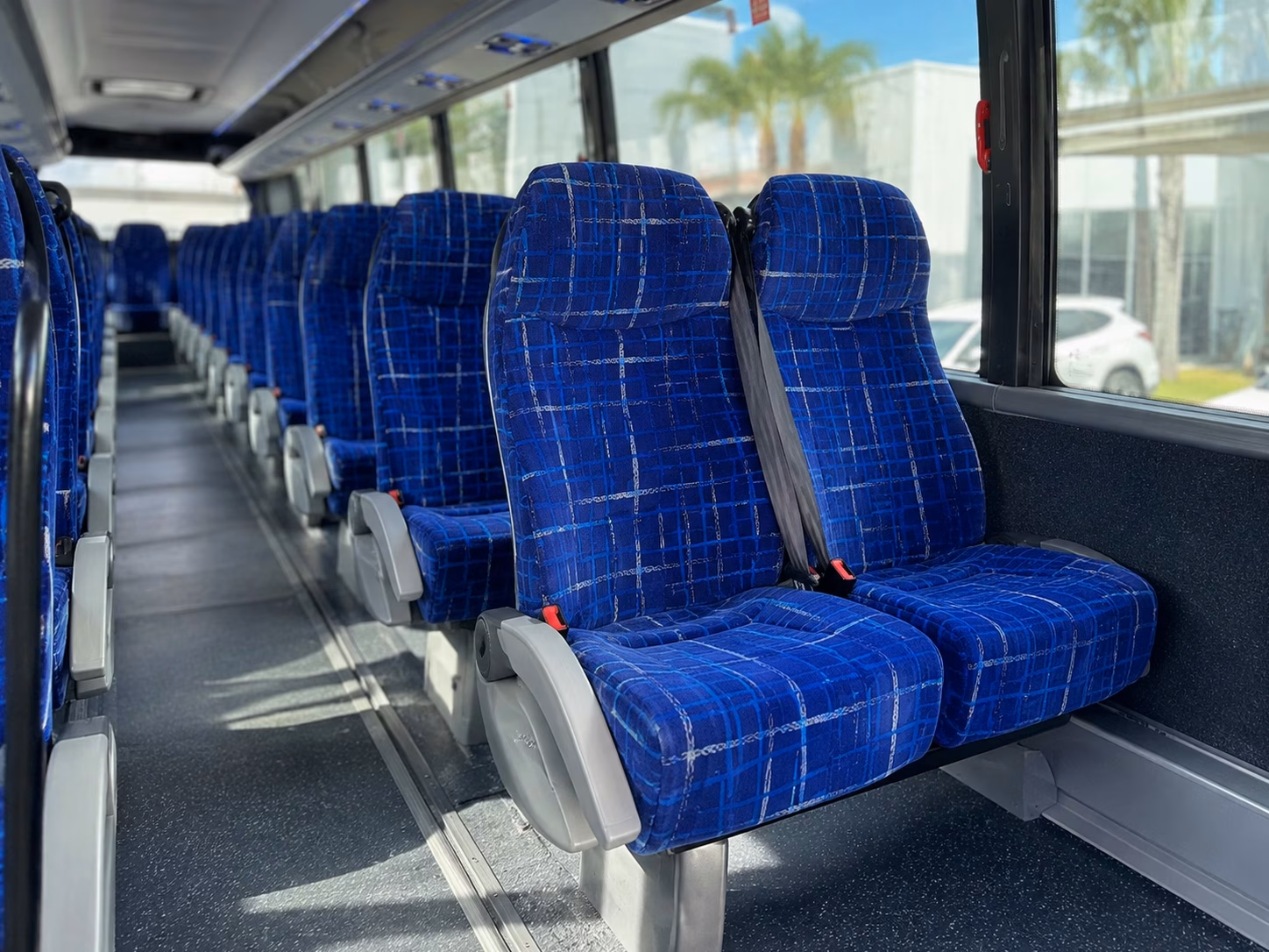 56 passenger charter bus inside